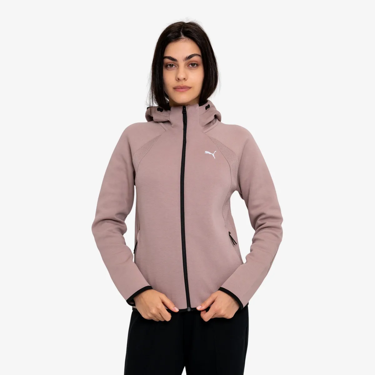 Ženski duks sa zipom i kapuljačom Puma Evostripe full-zip hoodie dk