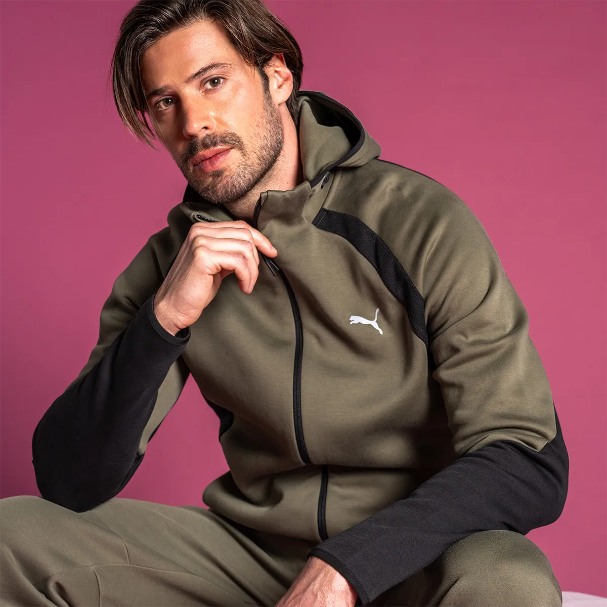 Muški duks sa zipom i kapuljačom Puma Evostripe fz hoodie dk