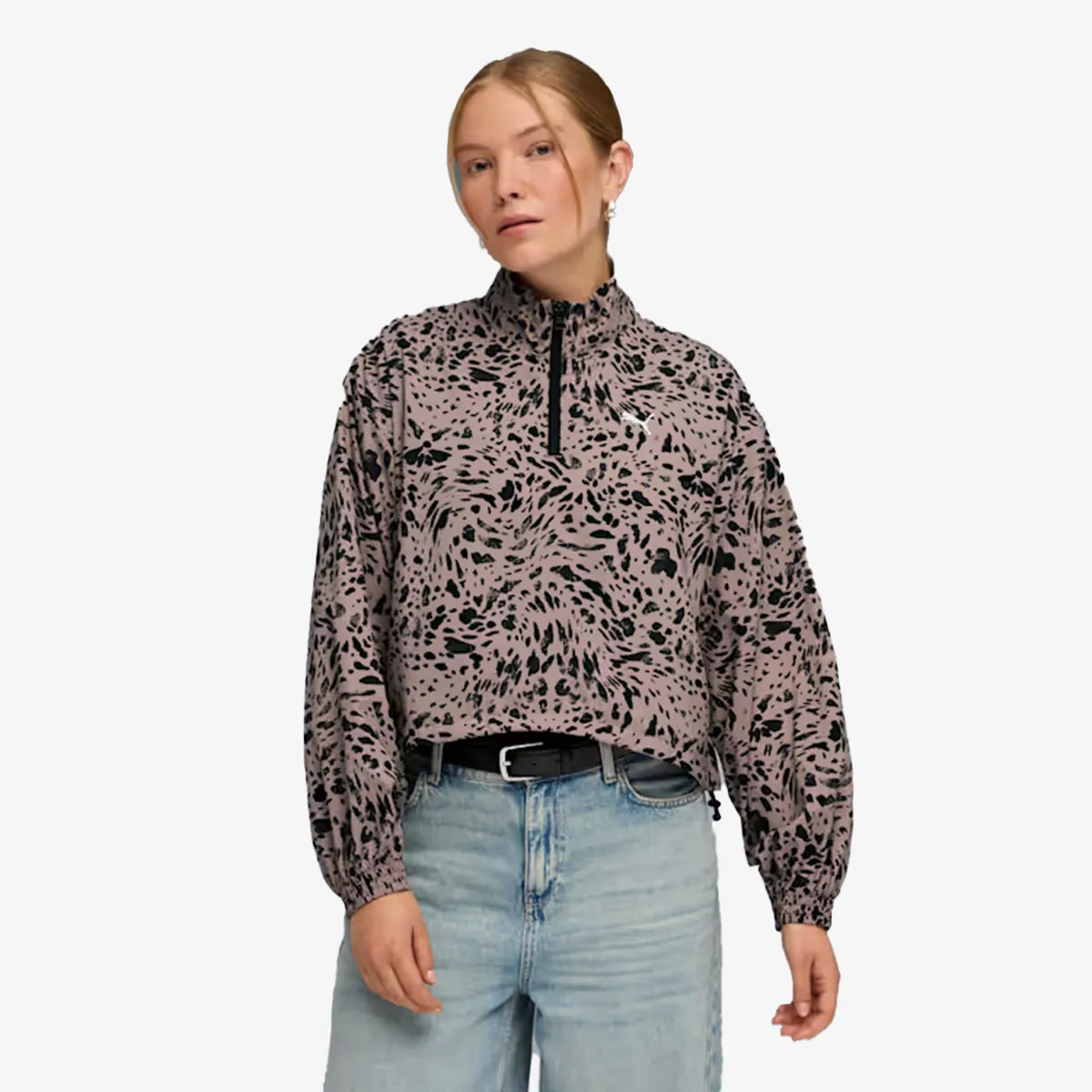 Ženski duks sa zipomPuma Ess graphic animal relaxed aop woven half-zip