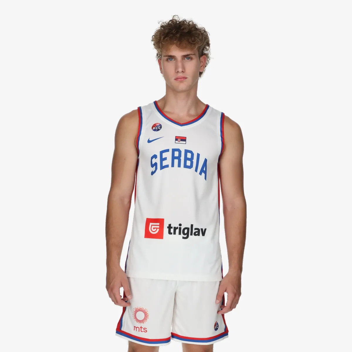 NIKE Dres SR M NK TM BB JSY AW-WHITE/ROYAL BLUE/UN