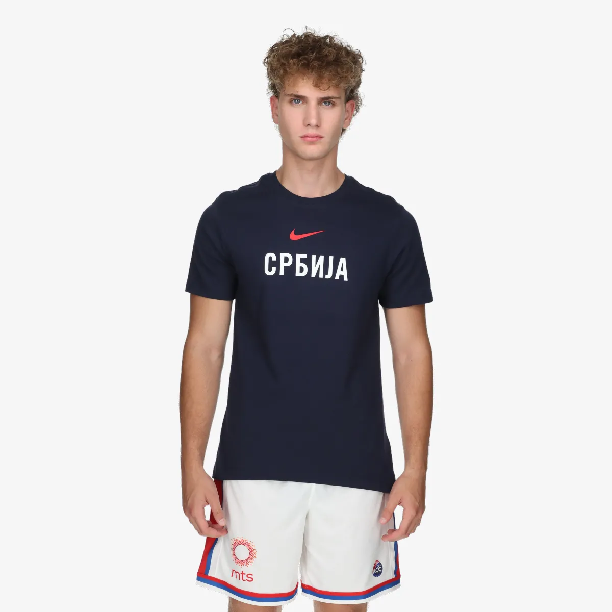 NIKE Majica S M NK TM SS COTTON TEE-OBSIDIAN