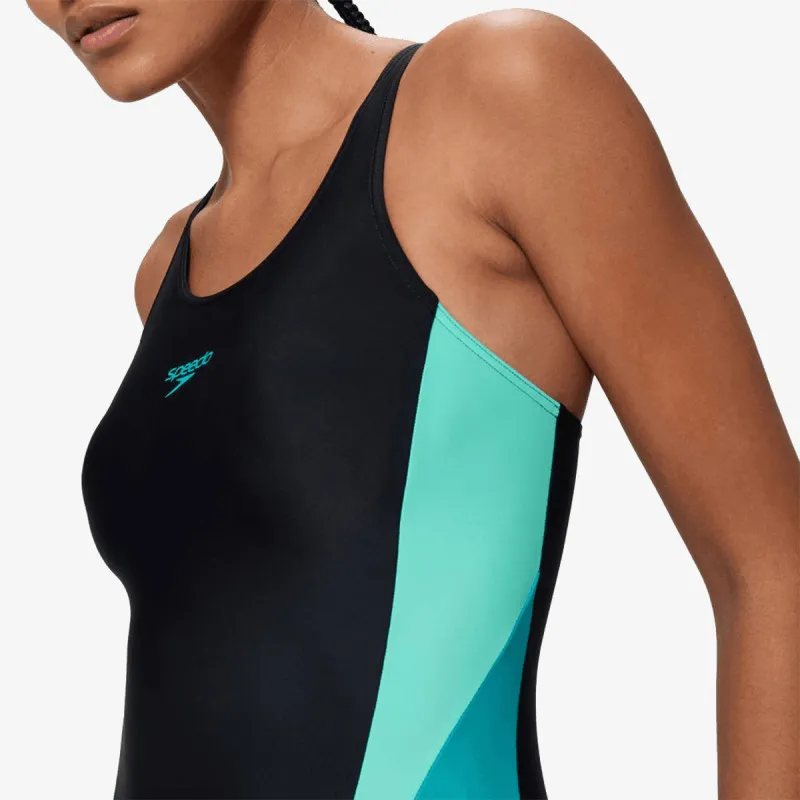 SPEEDO Kupaći kostim 1-delni CLBLK SPLICE 2.0 1PC BLK/LTBLU 