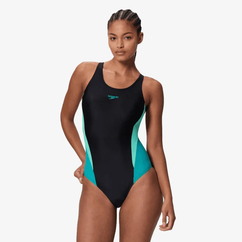 SPEEDO Kupaći kostim 1-delni CLBLK SPLICE 2.0 1PC BLK/LTBLU 