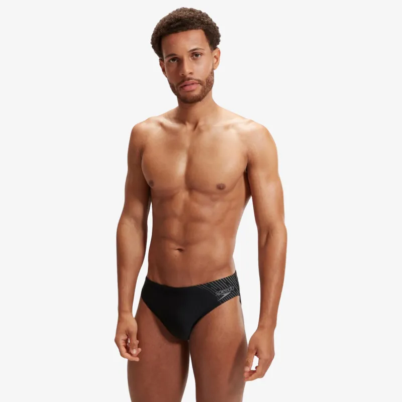 SPEEDO Kupaće gaće MEDLEY LOGO 7CM BRF AM BLACK/GREY 