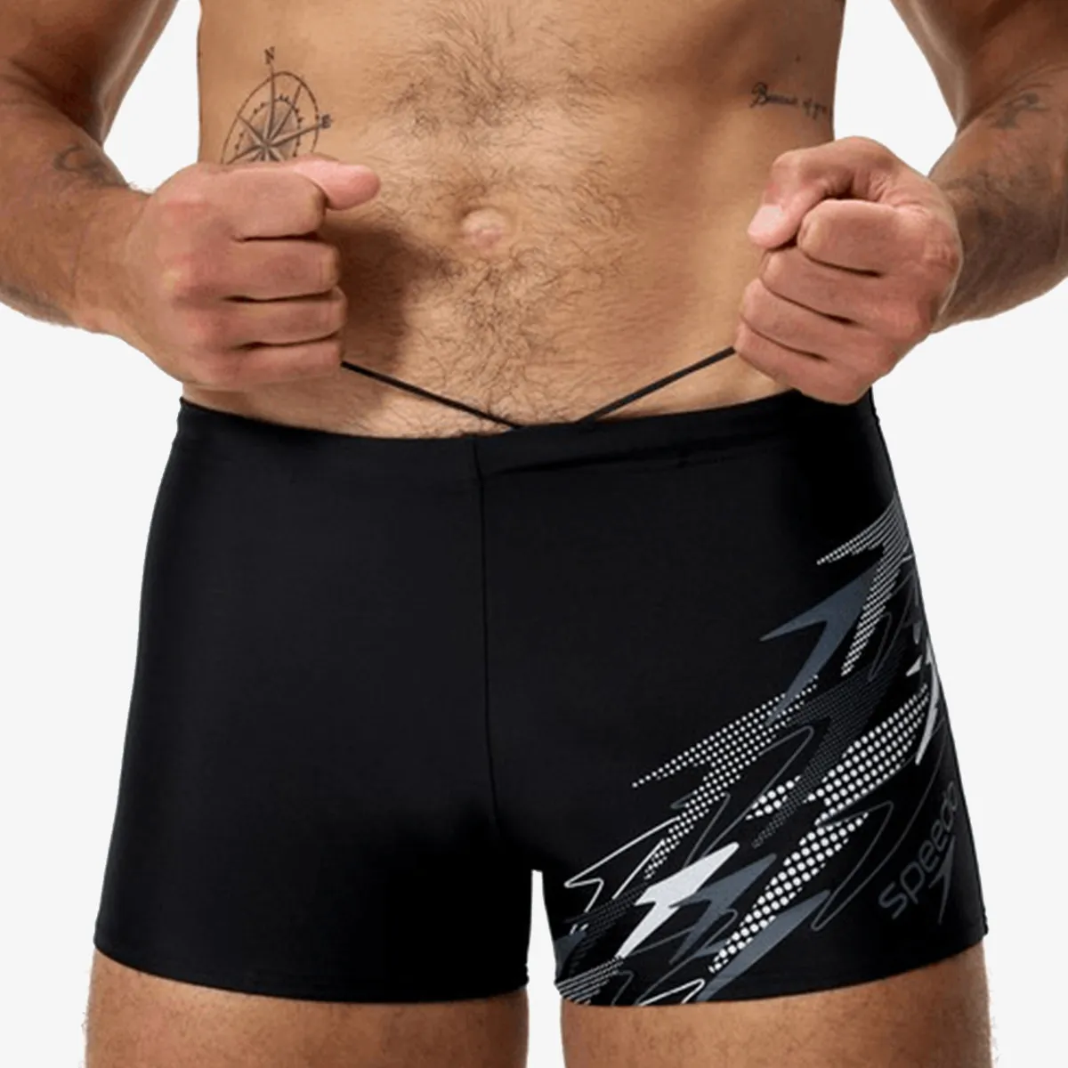 SPEEDO Kupaće gaće MEDLEY LOGO AQUASHORT BLK/GRY 