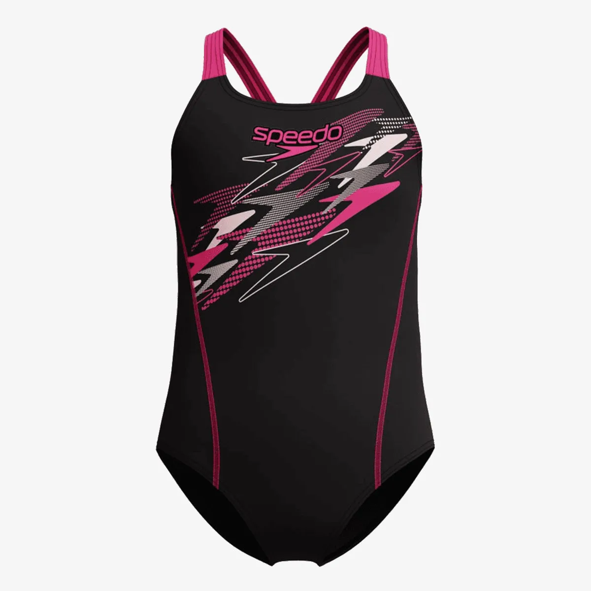 SPEEDO Kupaći kostim 1-delni MEDLEY LOGO MEDALIST 1PC BLK/PNK 