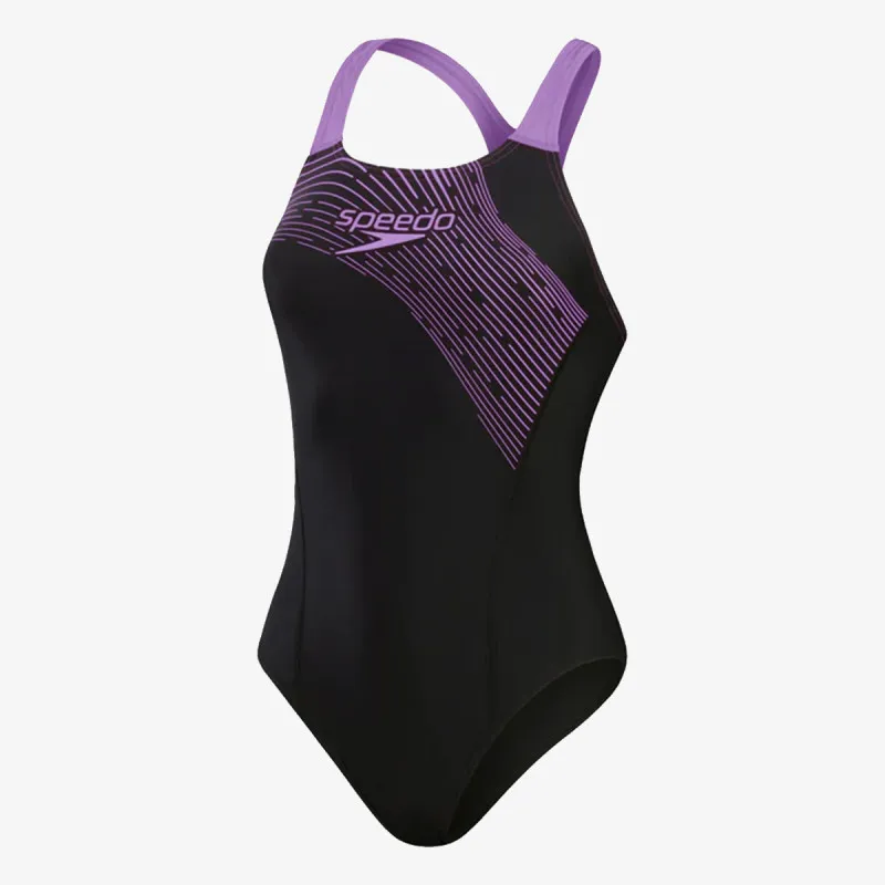 SPEEDO Kupaći kostim 1-delni MEDLEY LOGO MDLT AF BLACK/PURPLE 