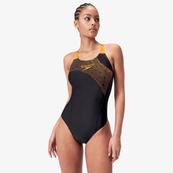 SPEEDO Kupaći kostim 1-delni MEDLEY LOGO MDLT AF BLACK/ORANGE 