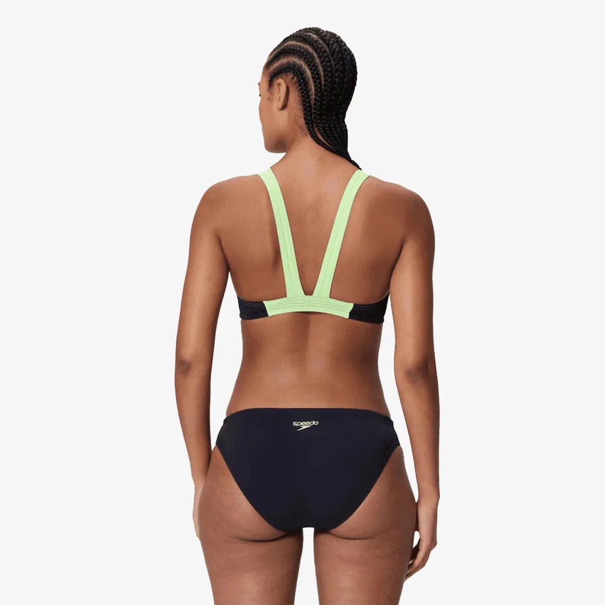 SPEEDO KUPAĆI KOSTIM 2-DELNI MEDLEY LOGO V-BACK 2PC BLK/LTGRN 