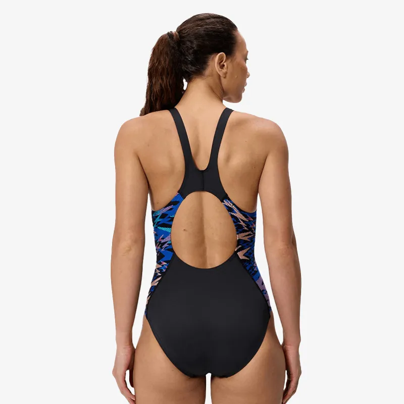 SPEEDO Kupaći kostim 1-delni HYPERBOOM SPLC MSCLBK 1PC BLK/PNK 