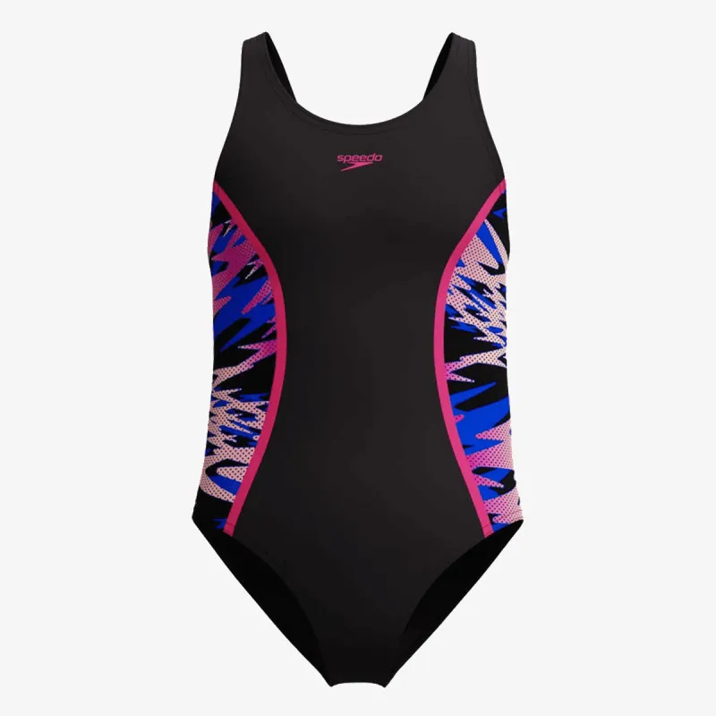 SPEEDO Kupaći kostim 1-delni HYPERBOOM SPLC MSCLBK 1PC BLK/PNK 