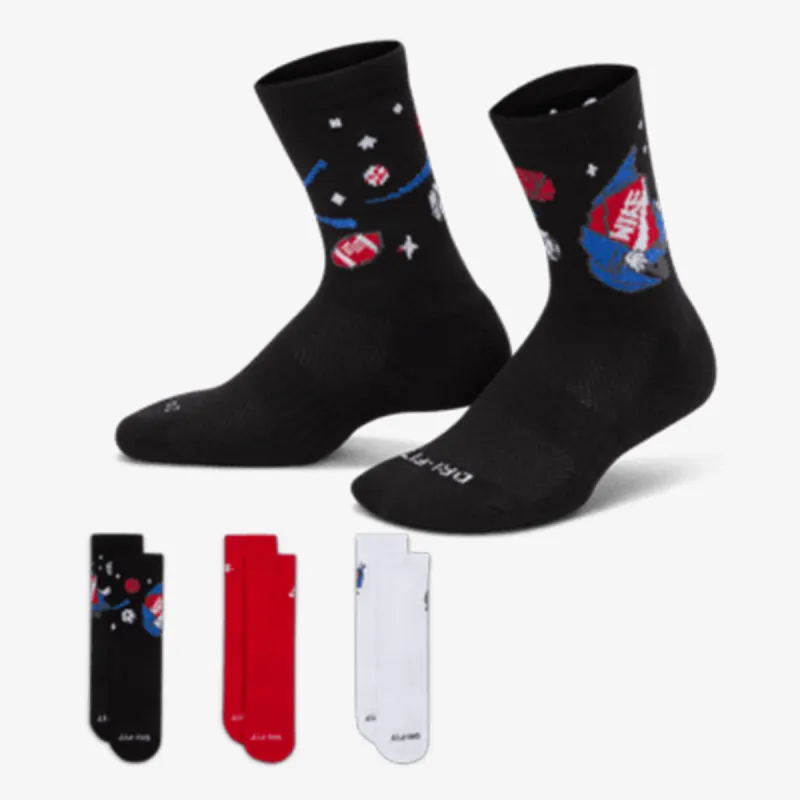 NIKE ČARAPE NHB3PK CREW BOYS BOXY SOCK 
