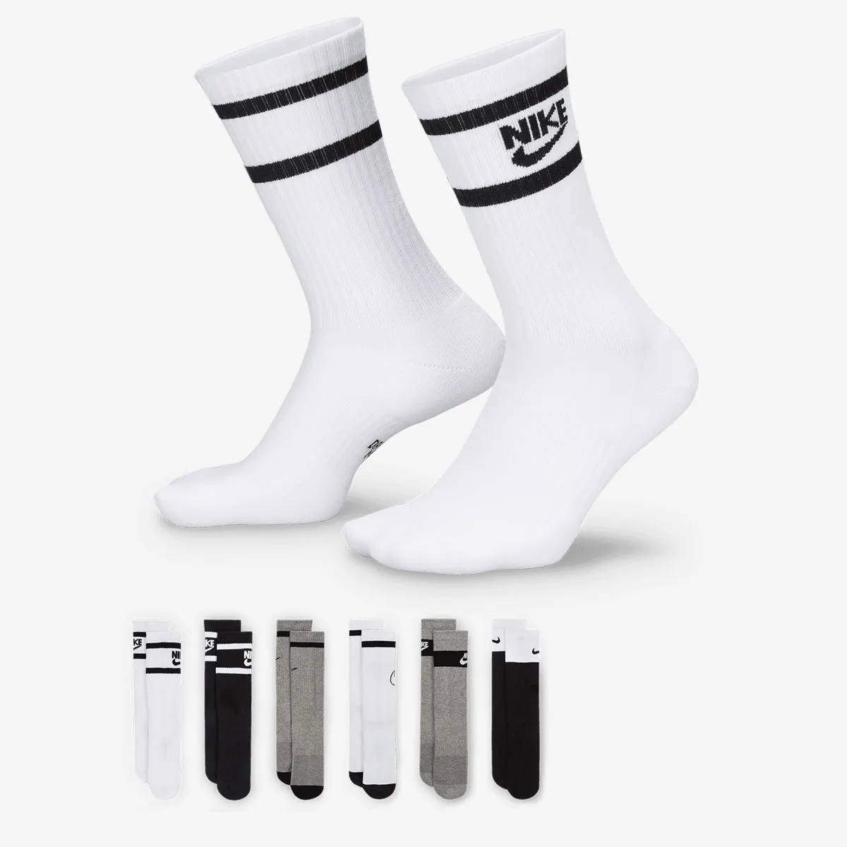 NIKE ČARAPE Y NK EVERYDAY CUSH CREW 6PR -GFX2