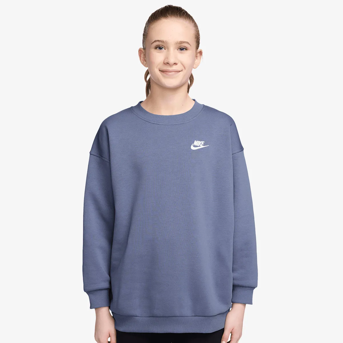 NIKE Dukserica G NSW CLUB FLC OVRSZD CREW LBR