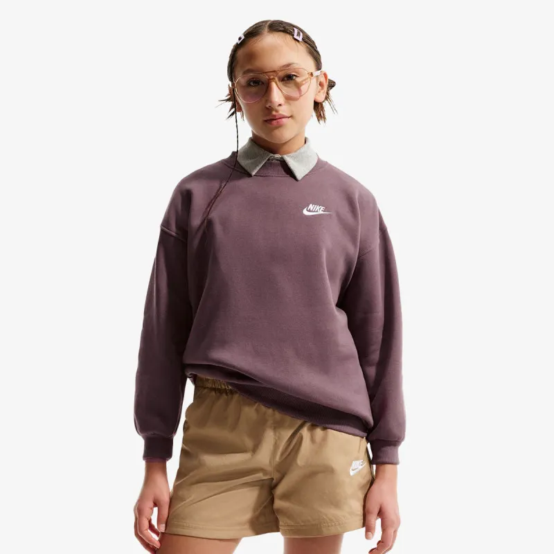 NIKE Majica dugih rukava G NSW CLUB FLC OVRSZD CREW LBR 