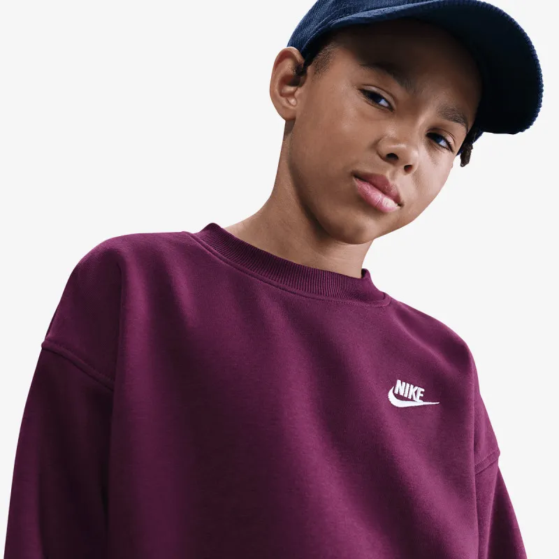NIKE Dukserica G NSW CLUB FLC OVRSZD CREW LBR