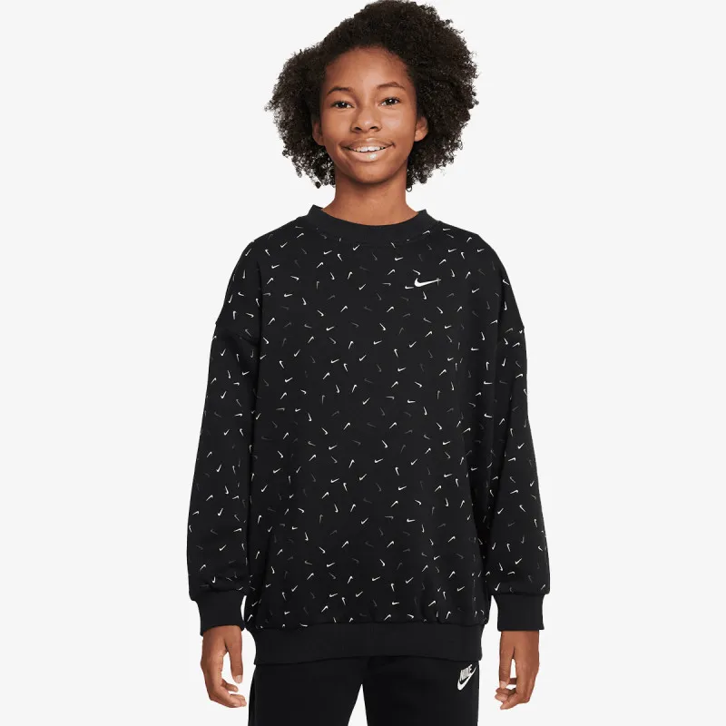 NIKE Dukserica G NSW CLUB FLC OVRSZD CRW LOGO