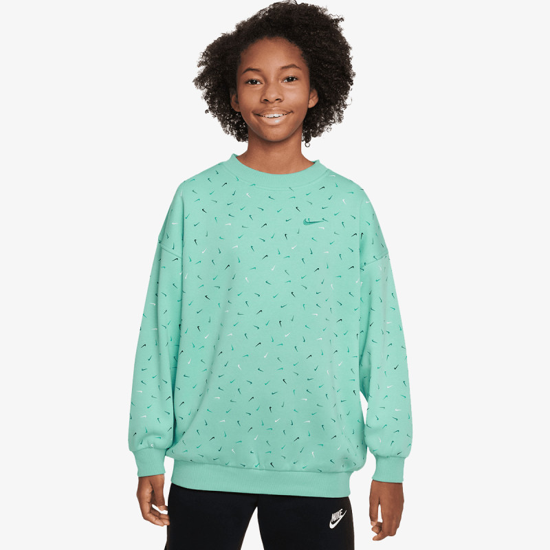 NIKE Dukserica G NSW CLUB FLC OVRSZD CRW LOGO