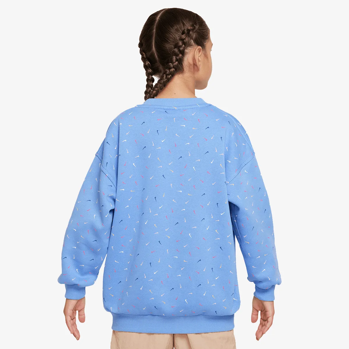 NIKE Dukserica G NSW CLUB FLC OVRSZD CRW LOGO 