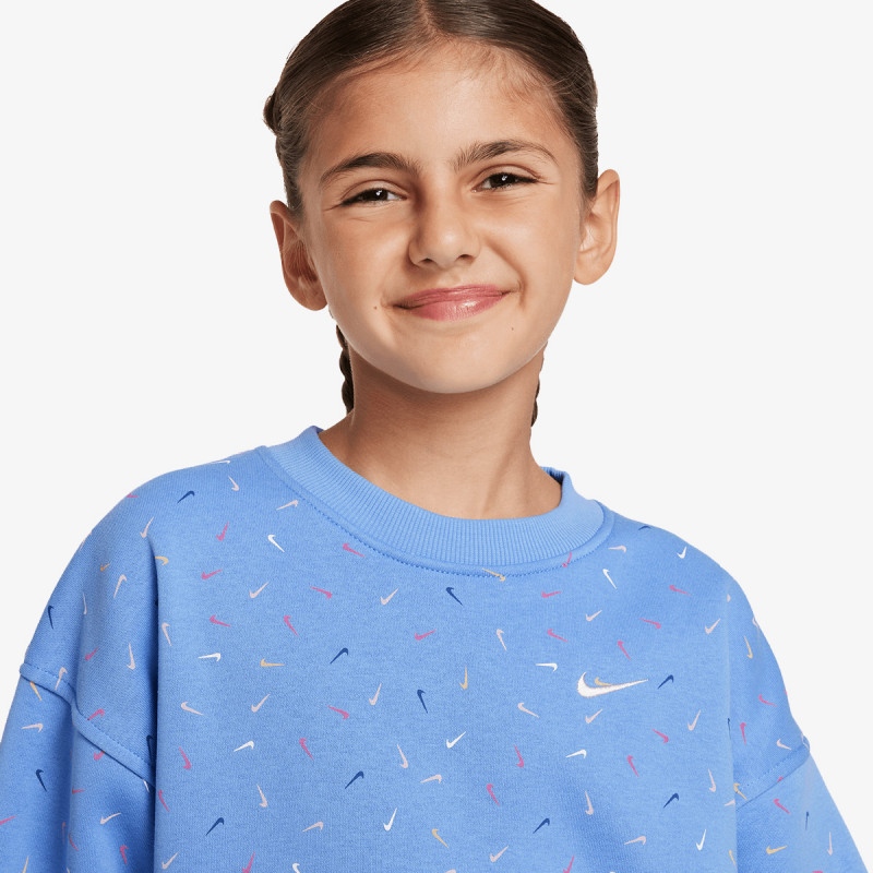 NIKE Dukserica G NSW CLUB FLC OVRSZD CRW LOGO