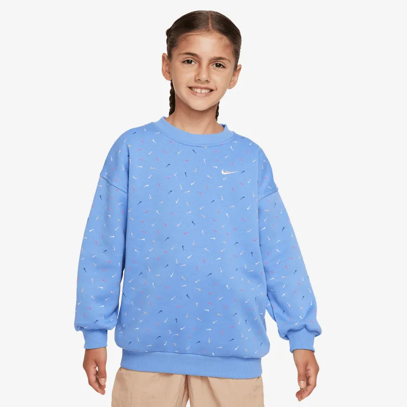 NIKE Dukserica G NSW CLUB FLC OVRSZD CRW LOGO 