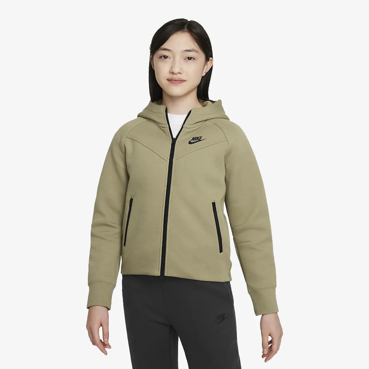 NIKE Dukserica G NSW TCH FLC HD FZ LS