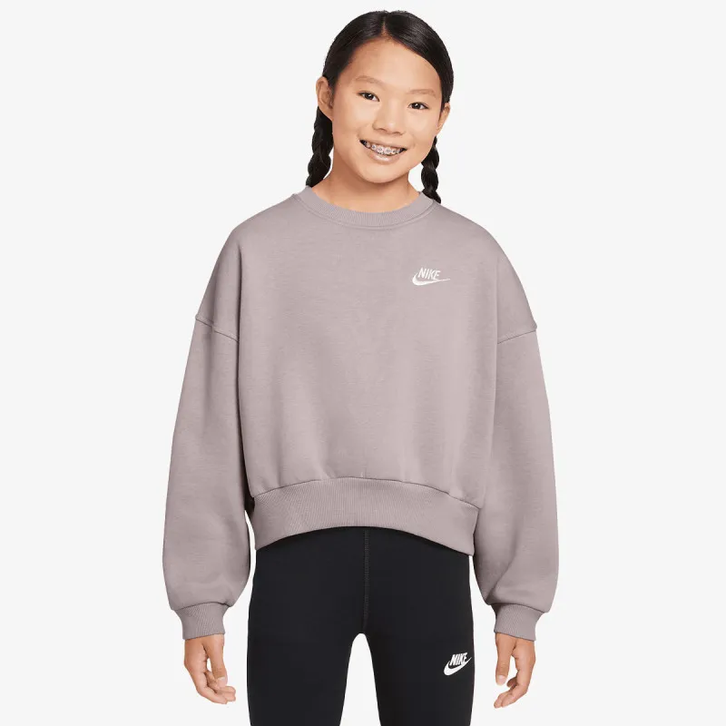 NIKE Dukserica G NSW CLUB FLC BXY CRW LBR 
