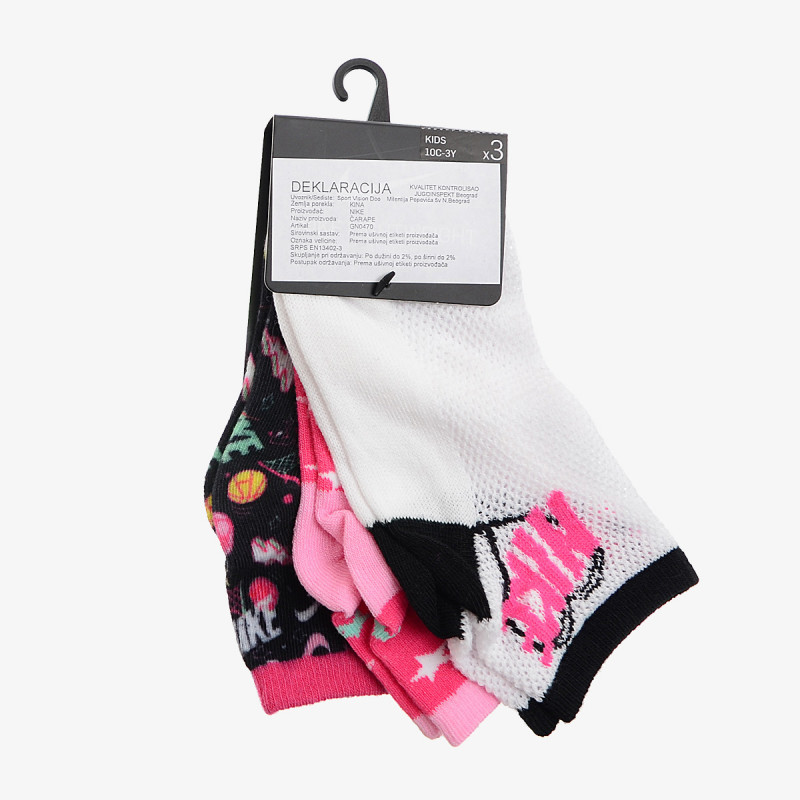 NIKE ČARAPE NHG DOODLE SCRIBBLE ANKLE 3PK