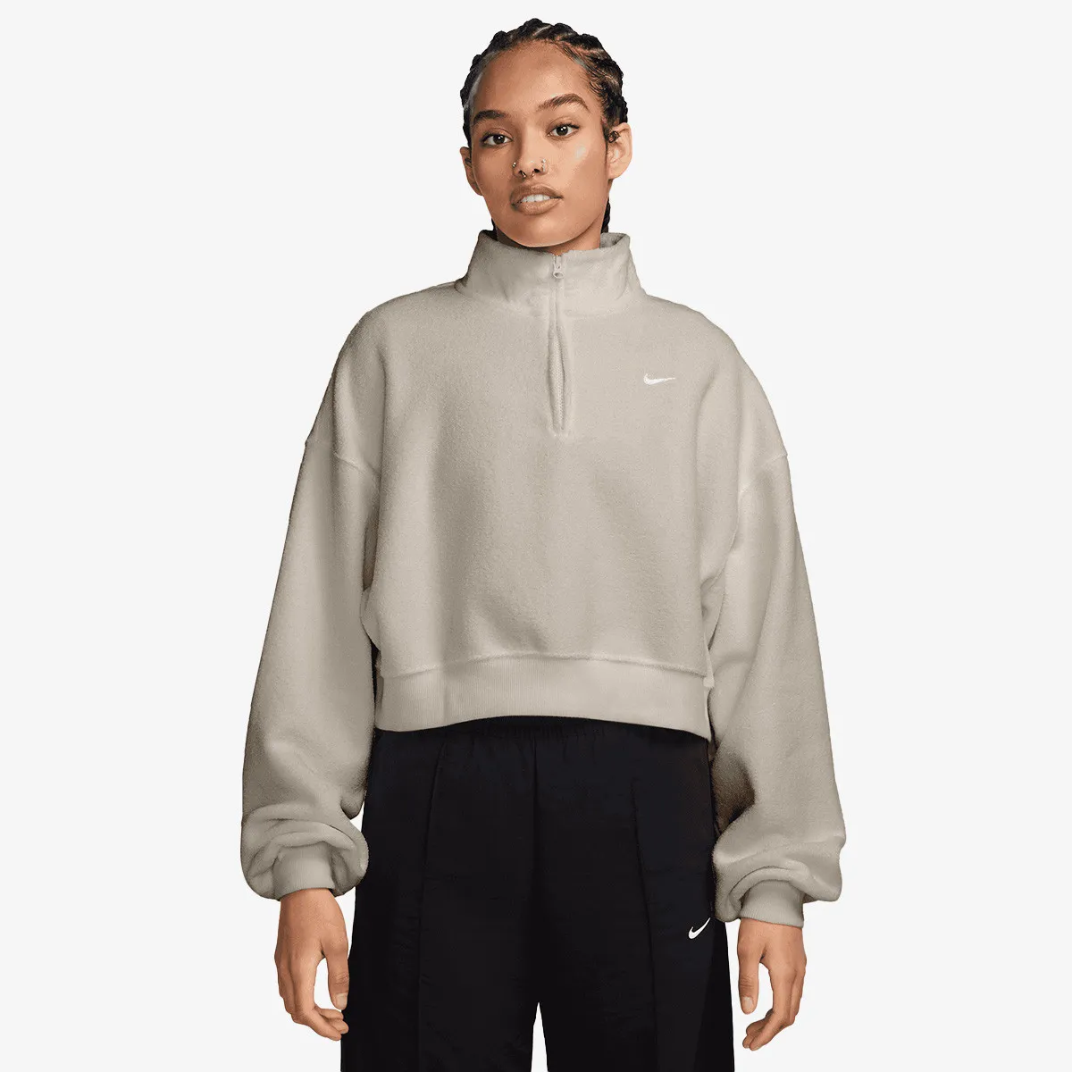 NIKE Dukserica W NK STDO FLC PLSH OS CRP QZ 