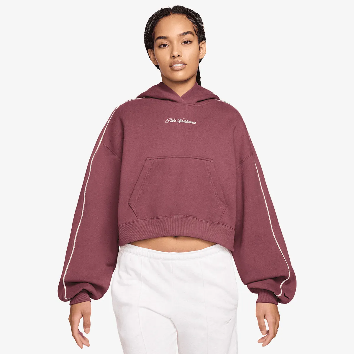 NIKE Dukserica W NK STDO FLC MW CRP SCLOP HDY 