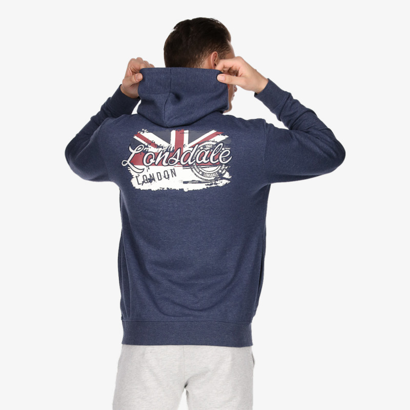 LONSDALE Dukserica RETRO FLAG FZ HD