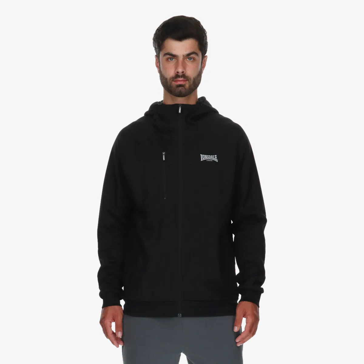 LONSDALE Dukserica Black Full Zip Hoody II 