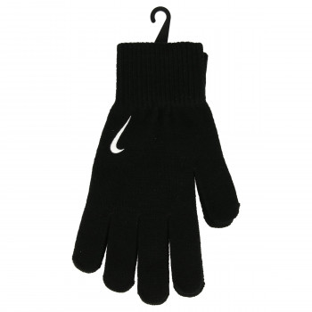 JR NIKE Rukavice NIKE SWOOSH KNIT GLOVES S/M BLACK/WHITE